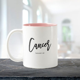 Caneca De Café Em Dois Tons Horoscópio cancer Diversão Moderna de Aniversário 