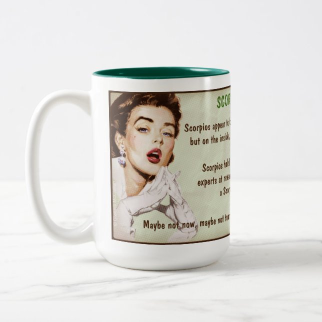 Caneca De Café Em Dois Tons Horóscopo: ESCORPIÃO (G) avaliado (Esquerda)