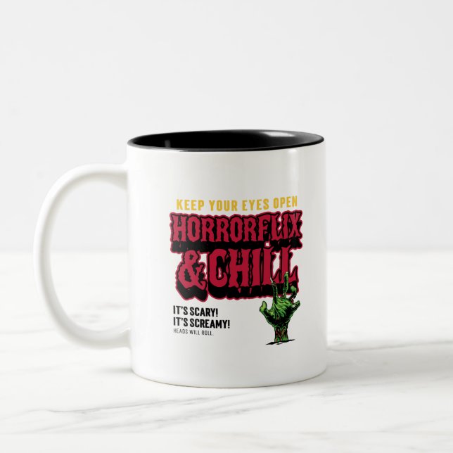 Caneca De Café Em Dois Tons Horrorflix E Chill (Esquerda)