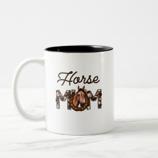 Caneca De Café Em Dois Tons Horse Mom