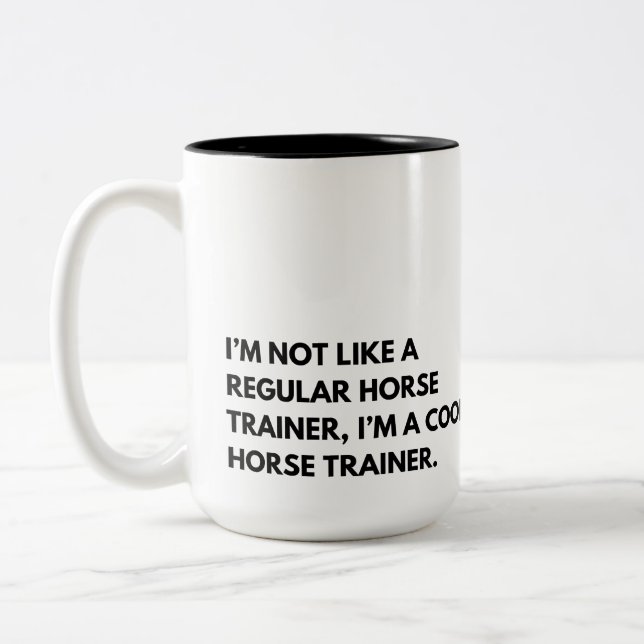Caneca De Café Em Dois Tons Horse Trainer Engraçado Dizendo (Esquerda)