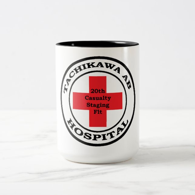 Caneca De Café Em Dois Tons HOSPITAL de Japão da base aérea de Tachikawa (Centro)