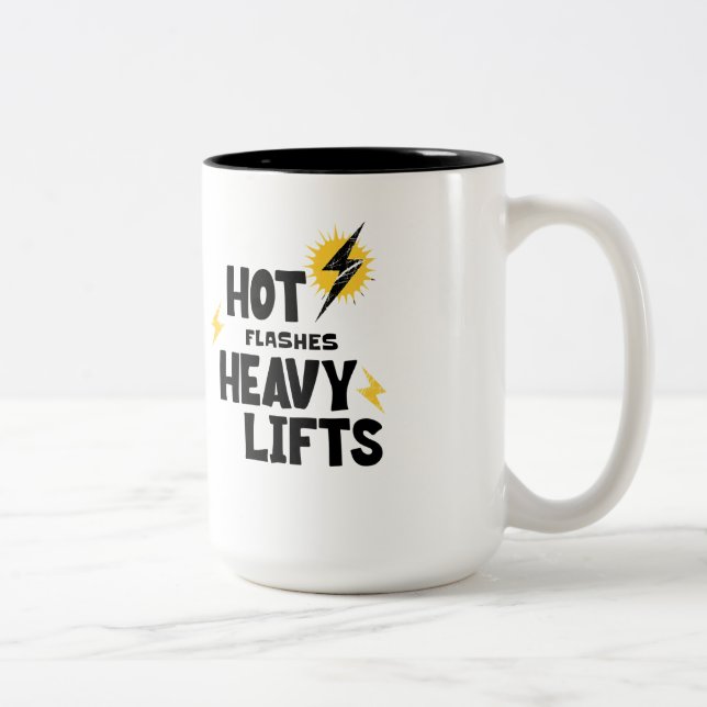 Caneca De Café Em Dois Tons Hot Flashes. Heavy Lifts Coffee  (Direita)