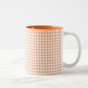 Caneca De Café Em Dois Tons Houndstooth Melon e White
