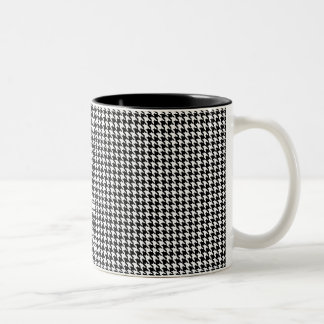 Caneca De Café Em Dois Tons Houndstooth personalizou