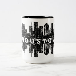 Caneca De Café Em Dois Tons Houston, Texas a tinta preta