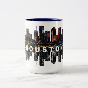 Caneca De Café Em Dois Tons Houston, Texas em grafite