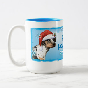 Caneca De Café Em Dois Tons Howliday feliz Catahoula
