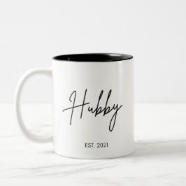 Caneca De Café Em Dois Tons Hubby Mug, Mug Personalizado De Café