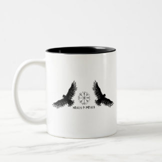 Caneca De Café Em Dois Tons Hugin & Munin | Vegvisir | Odins Raben | schwarz