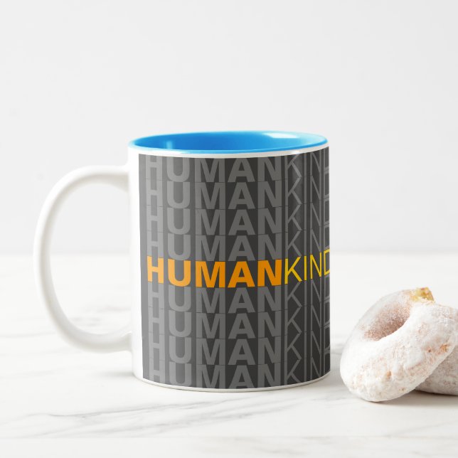 Caneca De Café Em Dois Tons Humano (Com Donut)
