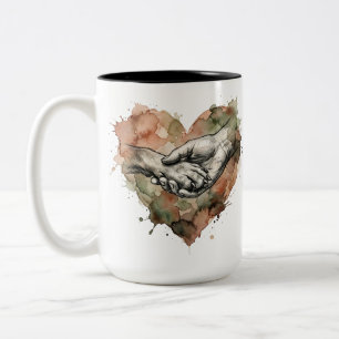 Caneca De Café Em Dois Tons Humano Amante de Cachorro Laço Animal Aquarela Cor