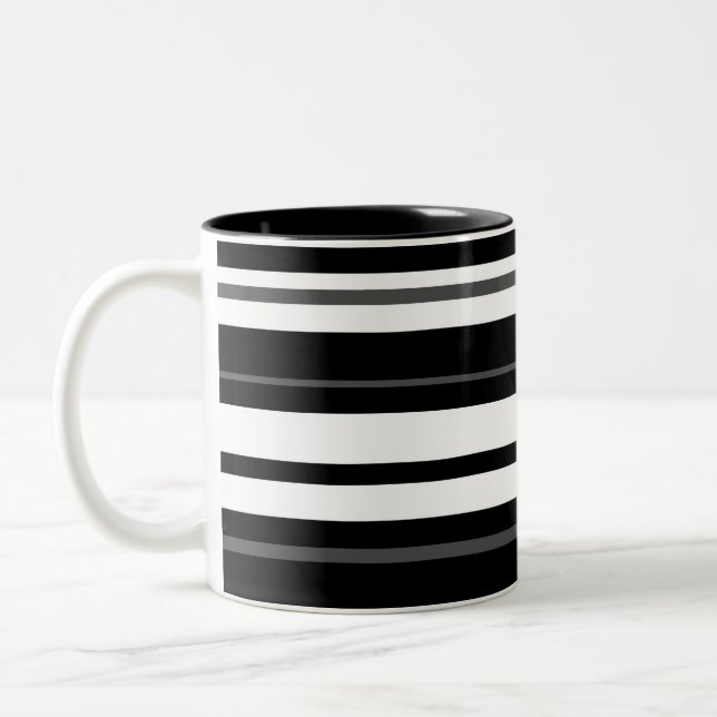 Caneca De Café Em Dois Tons Humbug Stripe caneca de dois tons (Esquerda)
