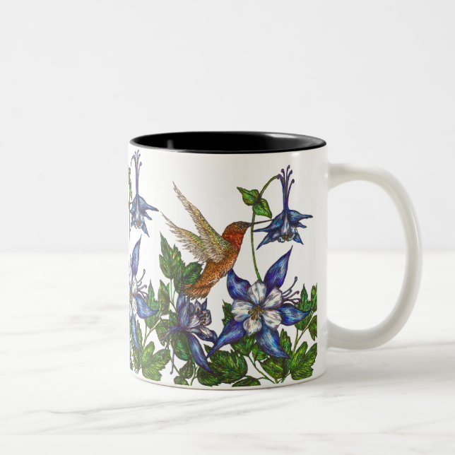 Caneca De Café Em Dois Tons Hummingbird & Columbine (Direita)
