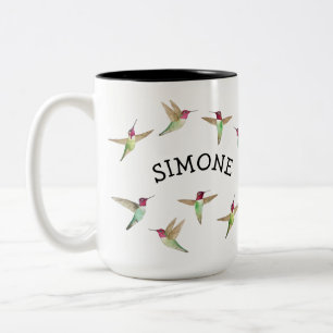 Caneca De Café Em Dois Tons Hummingbird da Anna personalizada