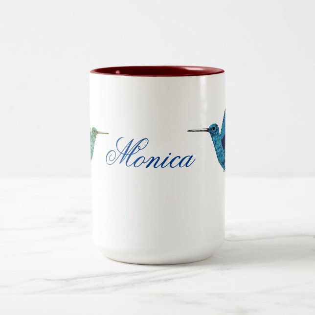 Caneca De Café Em Dois Tons Hummingbird Personalizado (Centro)