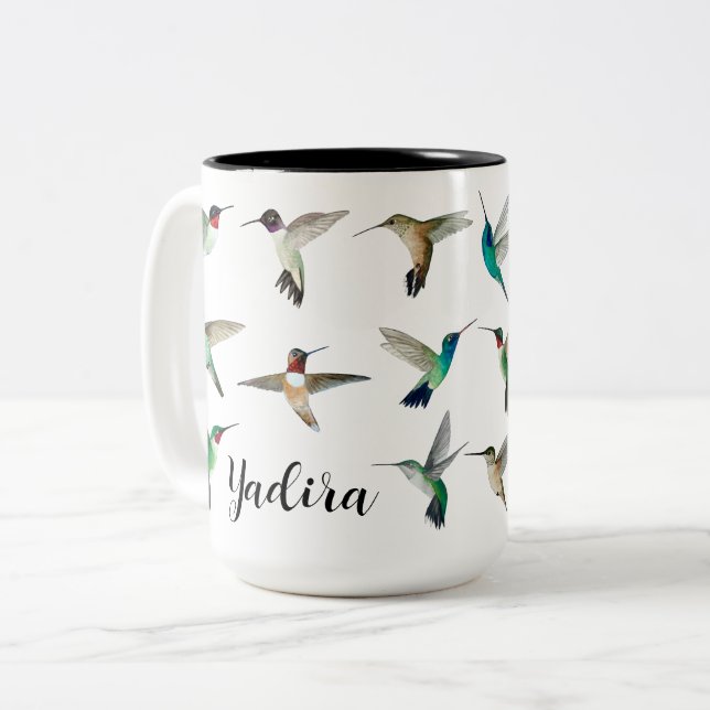 Caneca De Café Em Dois Tons Hummingbird Personalizado da América do Norte Coff (Frente Esquerda)