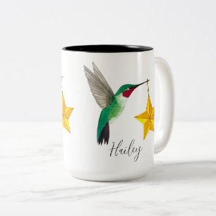 Caneca De Café Em Dois Tons Hummingbird Personalizado e Estrelas Coffee Mug de