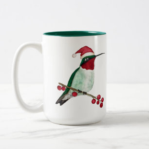 Caneca De Café Em Dois Tons Hummingbird Personalizado Feliz Natal