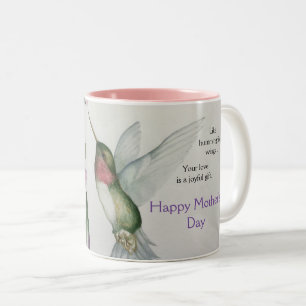 Caneca De Café Em Dois Tons Hummingbird Wings Dia de as mães Muito Alegre Amo