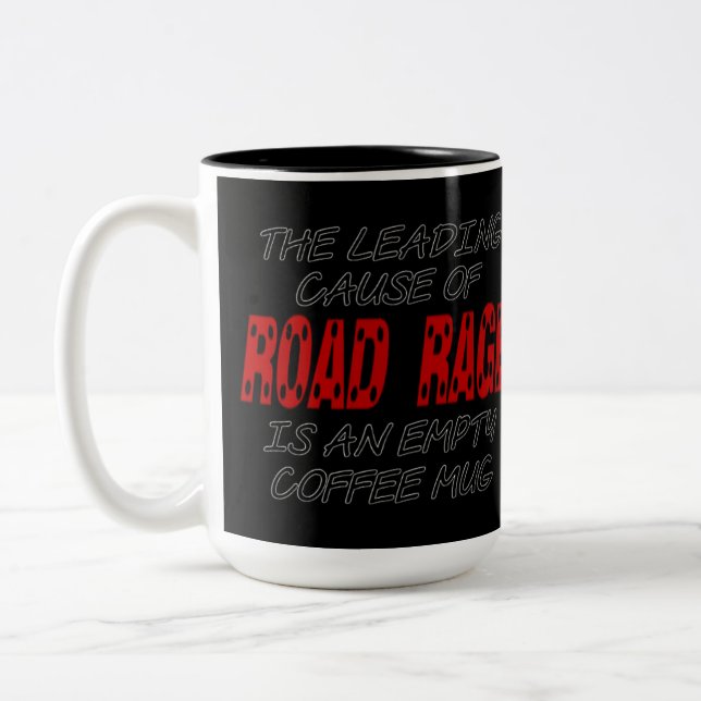 Caneca De Café Em Dois Tons Humor de café com faixa de rodagem (Esquerda)