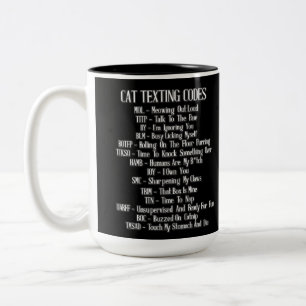 Caneca De Café Em Dois Tons Humor de Códigos de Texto de Cat