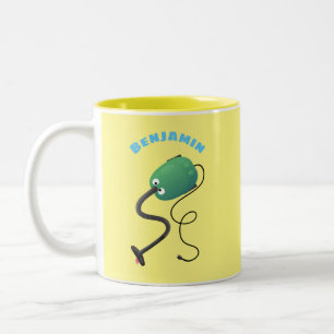 Caneca De Café Em Dois Tons Humor de desenho animado de aspirador