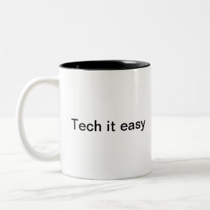 Caneca De Café Em Dois Tons Humor de Informática Engraçado Monograma Minimalis