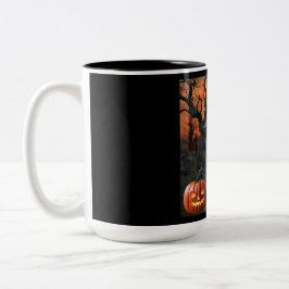 Caneca De Café Em Dois Tons Humor de lápis de Halloween "C. Bumbuns de Garret"