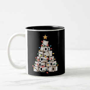 Caneca De Café Em Dois Tons Humor de Natal Árvore de Papel Higiênico Banheiro 