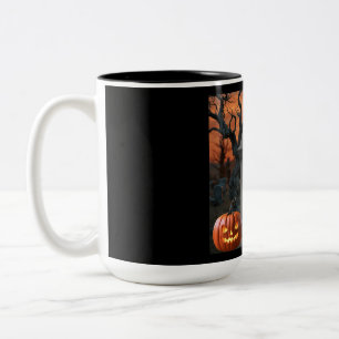 Caneca De Café Em Dois Tons Humor de pedra de calçadas de Halloween "Dwayne D