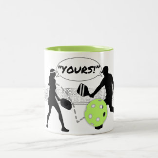 Caneca De Café Em Dois Tons Humor de picleball: "Seu!"