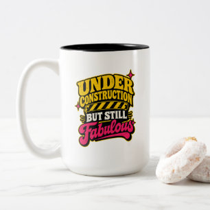 Caneca De Café Em Dois Tons Humor de Recuperação de Cirurgia Em Construção Fab
