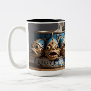 Caneca De Café Em Dois Tons Humor na Cabeça de Peixe