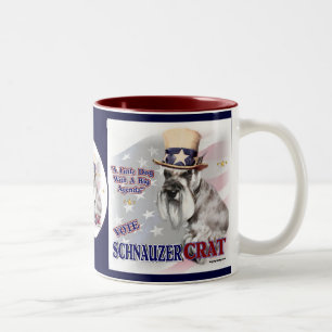 Caneca De Café Em Dois Tons Humor político dos presentes do Schnauzer diminut
