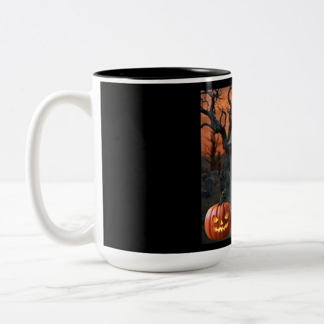 Caneca De Café Em Dois Tons Humor "Rona V. Iris" do Halloween (Esquerda)