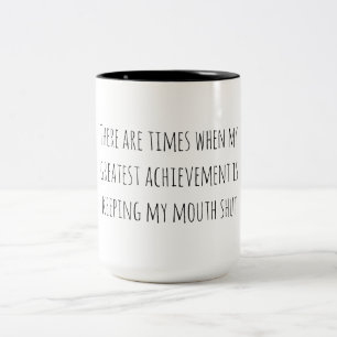 Caneca De Café Em Dois Tons Humor Sarcástico Mantendo Minha Boca Fechada