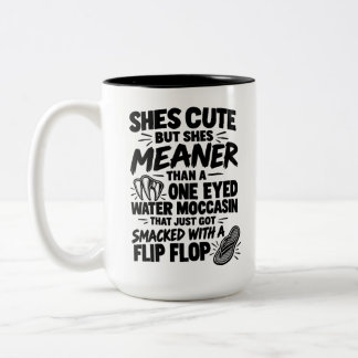 Caneca De Café Em Dois Tons Humor Sulista Fofo Mas Mais Malvado Que Uma Boca D