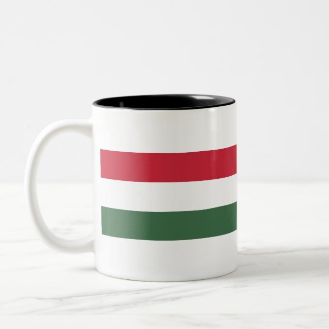Caneca De Café Em Dois Tons Hungria Bandeira (Esquerda)