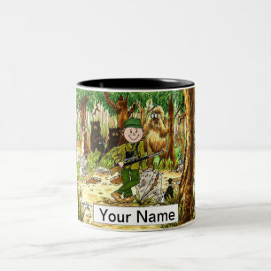 Caneca De Café Em Dois Tons Hunter - Cartoon masculino por PrintedPerfection.c