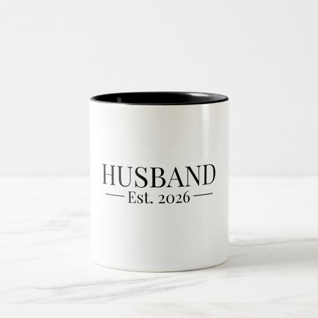 Caneca De Café Em Dois Tons Husband Established 2026 (Centro)