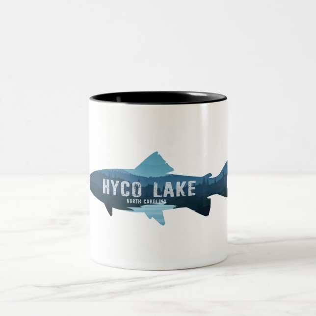 Caneca De Café Em Dois Tons Hyco Lake North Carolina Fish (Centro)