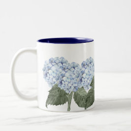 Caneca De Café Em Dois Tons Hydrangea Blue Flowers Contrast Mug