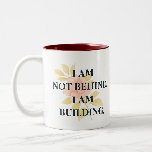 Caneca De Café Em Dois Tons I Am Building | Affirmation Mug for Women (Esquerda)