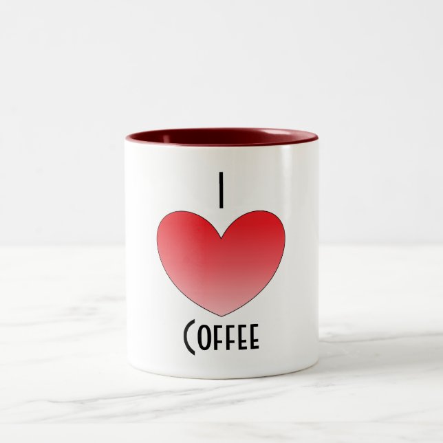 Caneca De Café Em Dois Tons I Heart Coffee Mug (Centro)