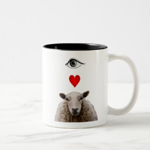 Caneca De Café Em Dois Tons I Heart Ewe