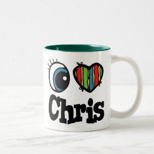 Caneca De Café Em Dois Tons I Heart (Love) Chris