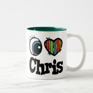 Caneca De Café Em Dois Tons I Heart (Love) Chris