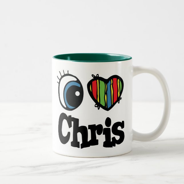 Caneca De Café Em Dois Tons I Heart (Love) Chris (Direita)