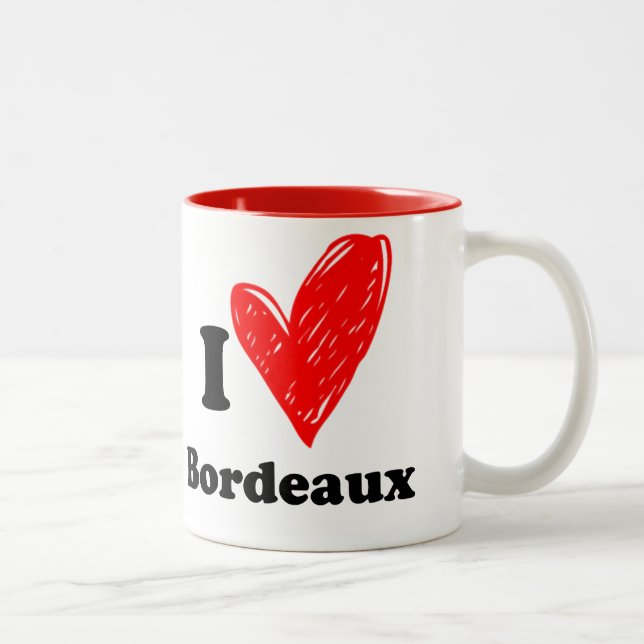Caneca De Café Em Dois Tons I love Bordeaux (Direita)